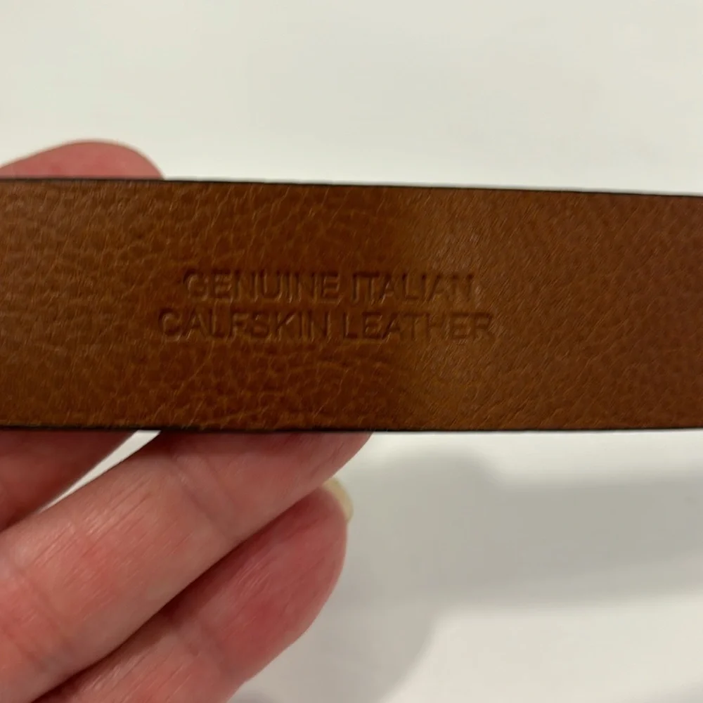 Johnston & Murphy Calfskin Leather Belt w/Silver Buckle Size 38 - Picture 6 of 10